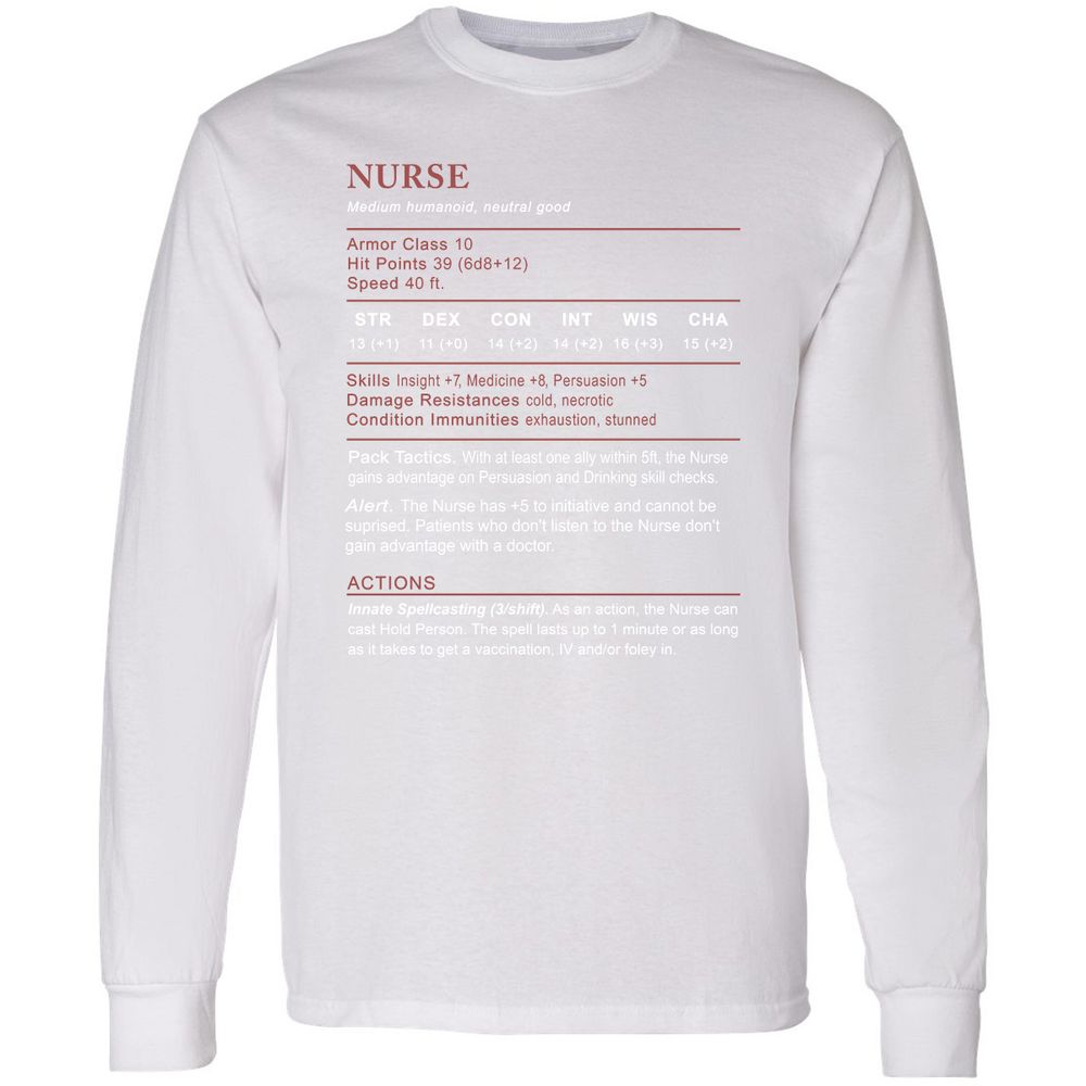 Nurse Stats 2 Long Sleeve T-Shirt - White - 5