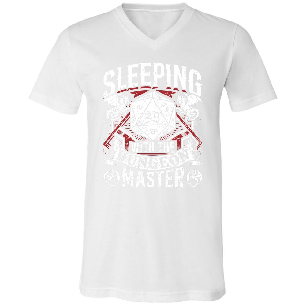Sleeping With The DM Unisex V-Neck T-Shirt - White - 5