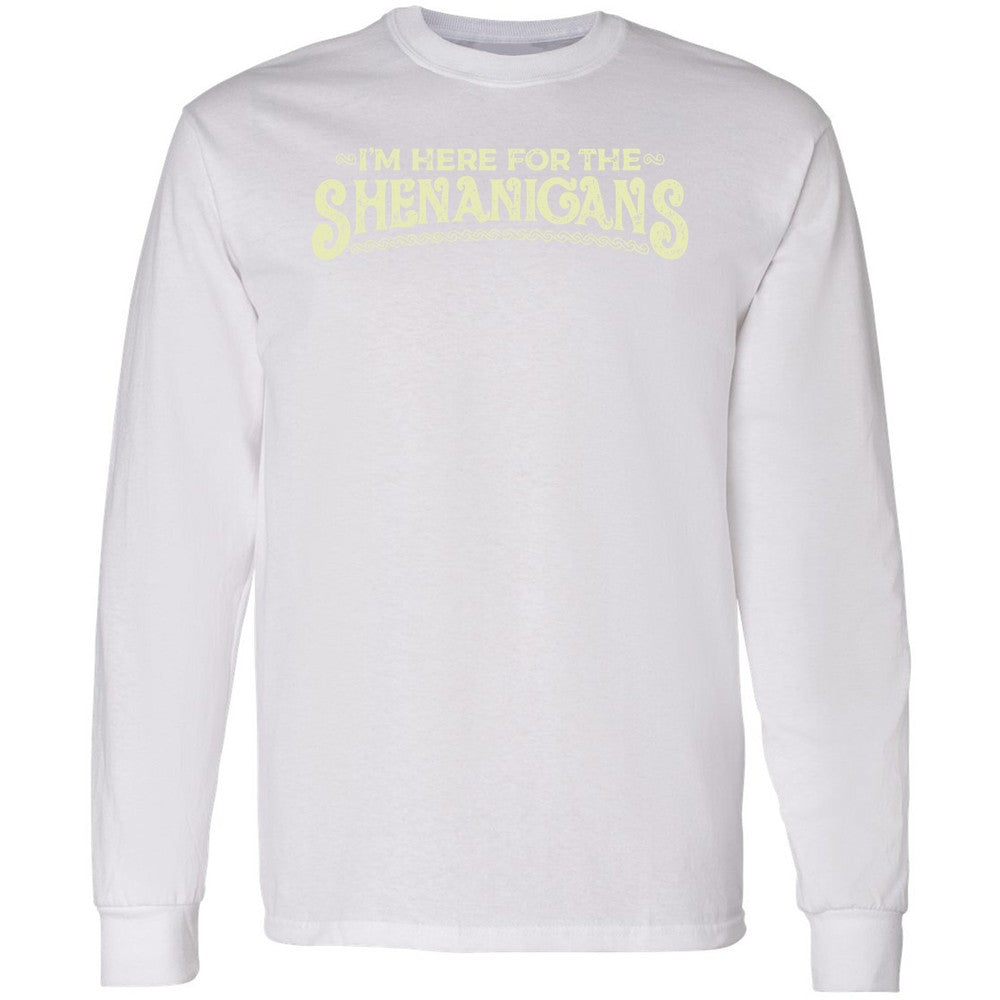 Here For The Shenanigans Long Sleeve T-Shirt - White - 5