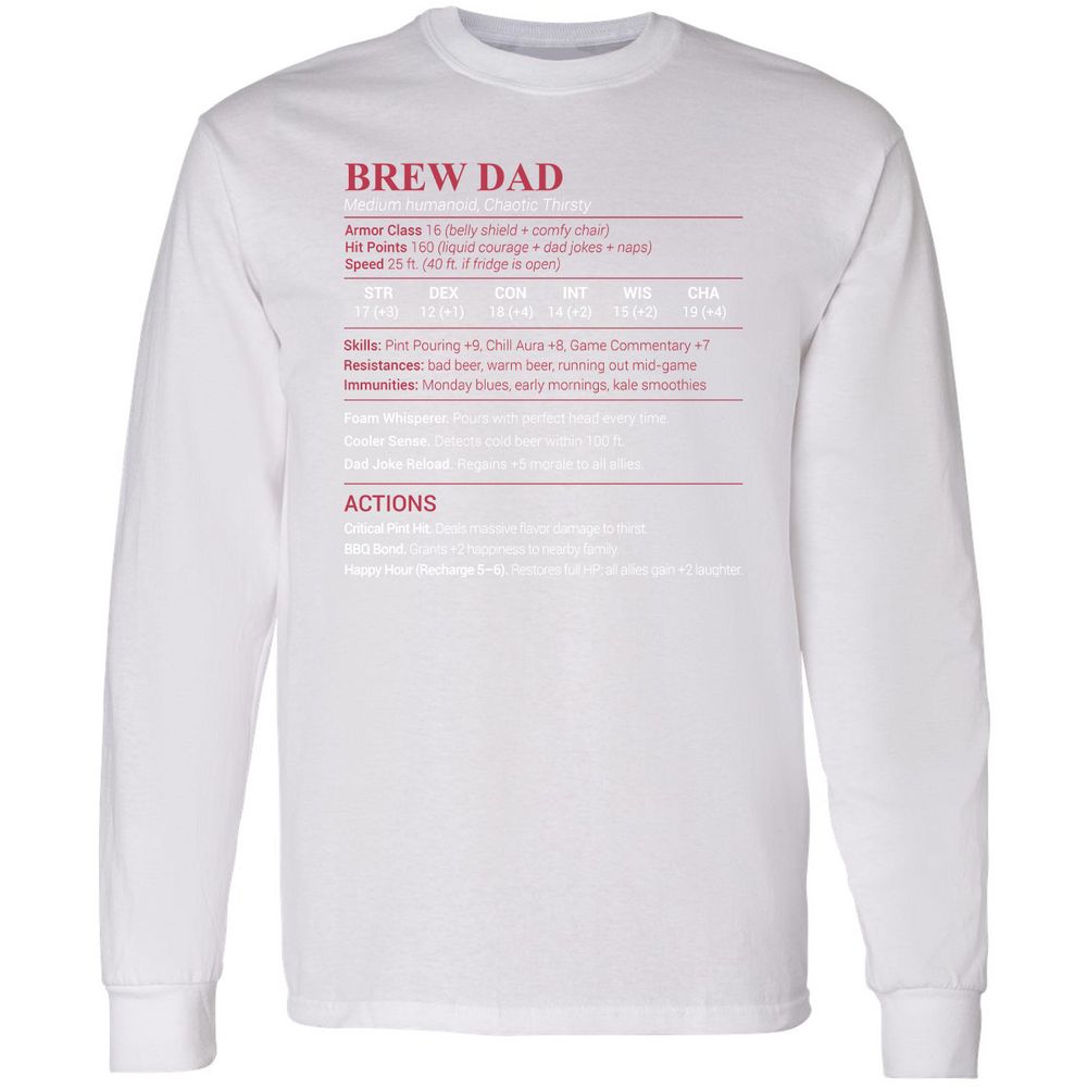 Brew Dad Long Sleeve T-Shirt - White - 5
