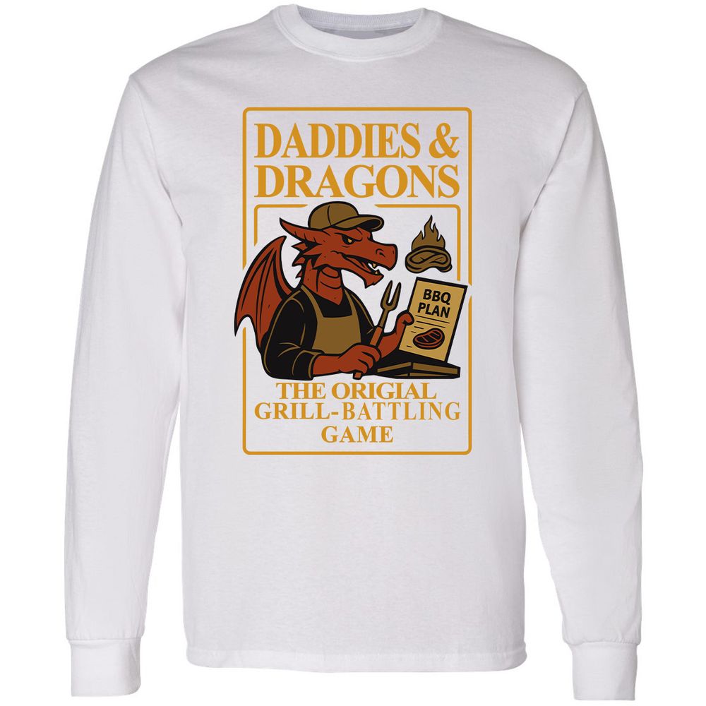 Daddies & Dragons Long Sleeve T-Shirt - White - 5