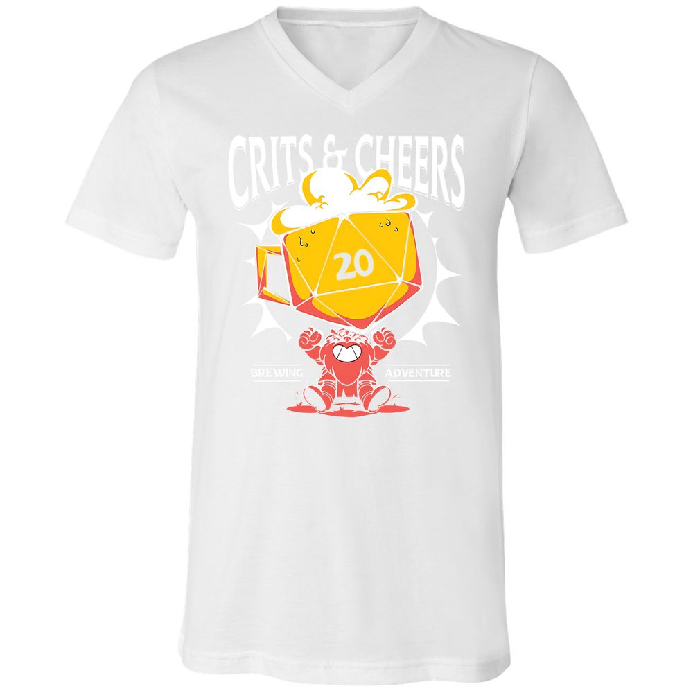 Crits & Cheers Unisex V-Neck T-Shirt - White - 5