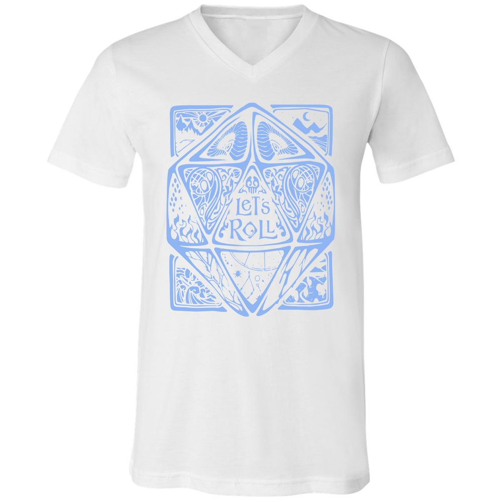 Let's Roll Unisex V-Neck T-Shirt - White - 5