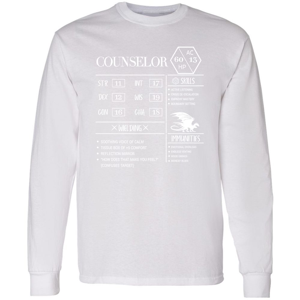 Counselor New Long Sleeve T-Shirt - White - 5