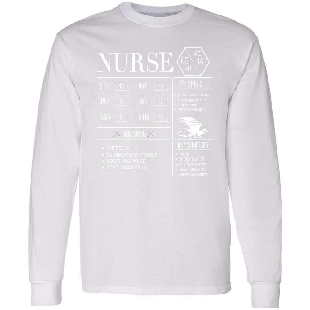 Nurse New Long Sleeve T-Shirt - White - 5