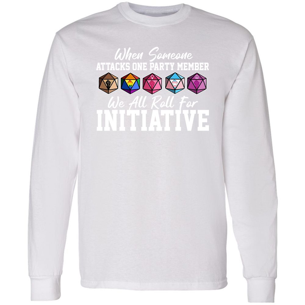 LGBT Roll For Initiative Long Sleeve T-Shirt - White - 5