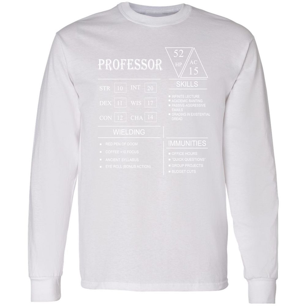 Professor New Long Sleeve T-Shirt - White - 5