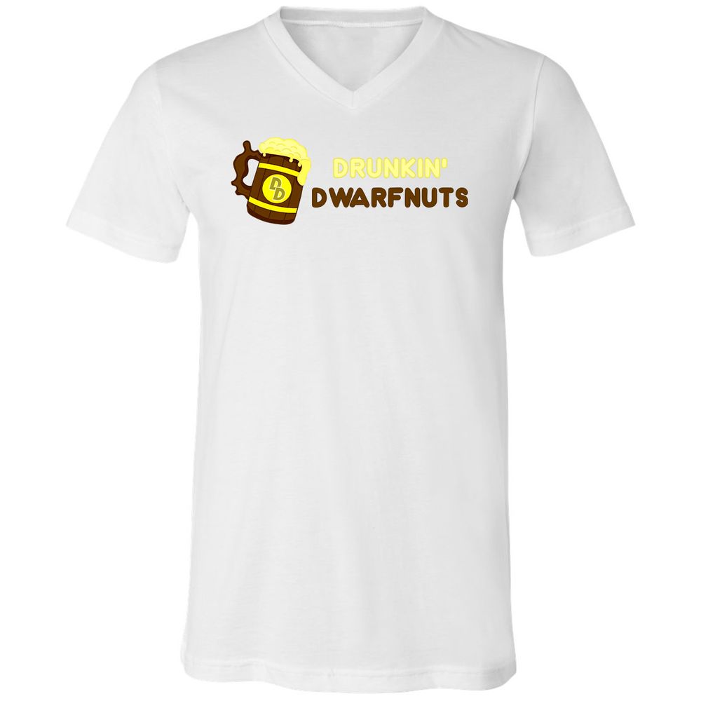 Drunkin' Dwartnuts Unisex V-Neck T-Shirt - White - 5
