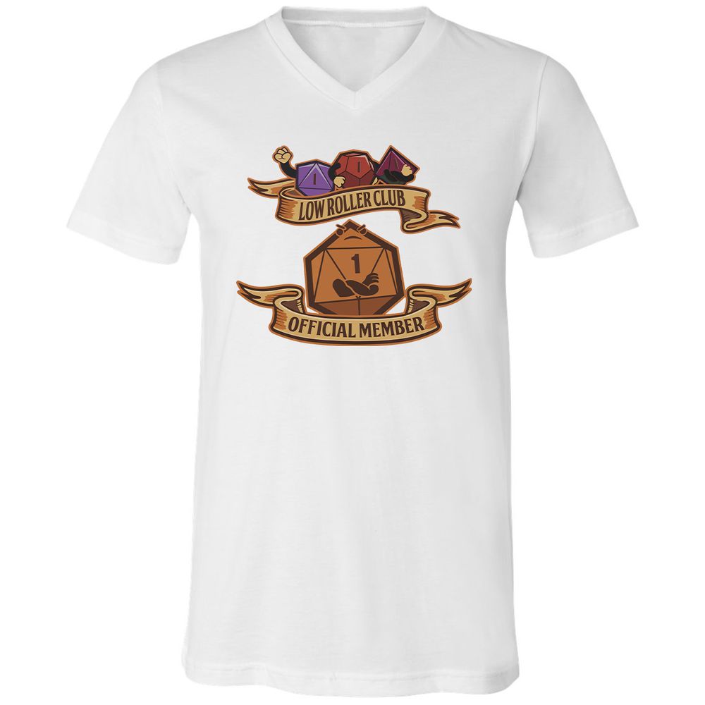 Low Roller Club Unisex V-Neck T-Shirt - White - 5