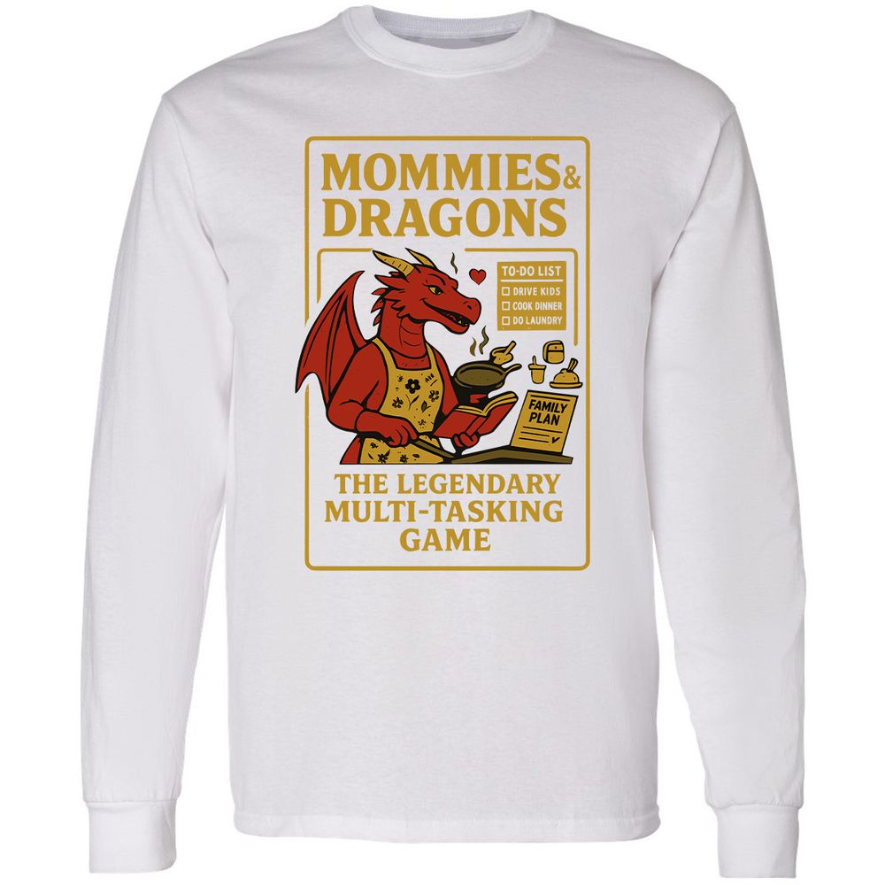 Mommies & Dragons Long Sleeve T-Shirt - White - 5