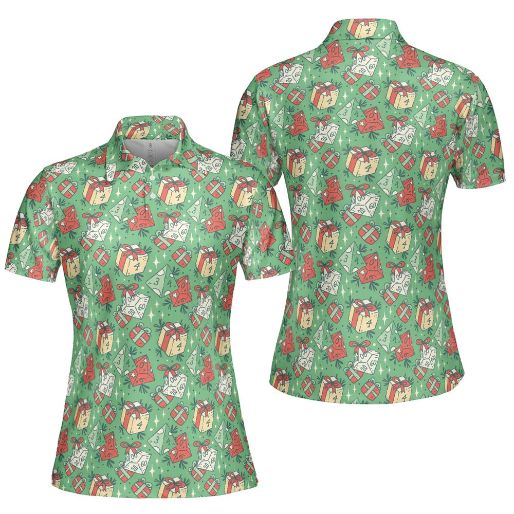 Christmas Dice Gift AOP Men/Women Polo Shirt -  - 5