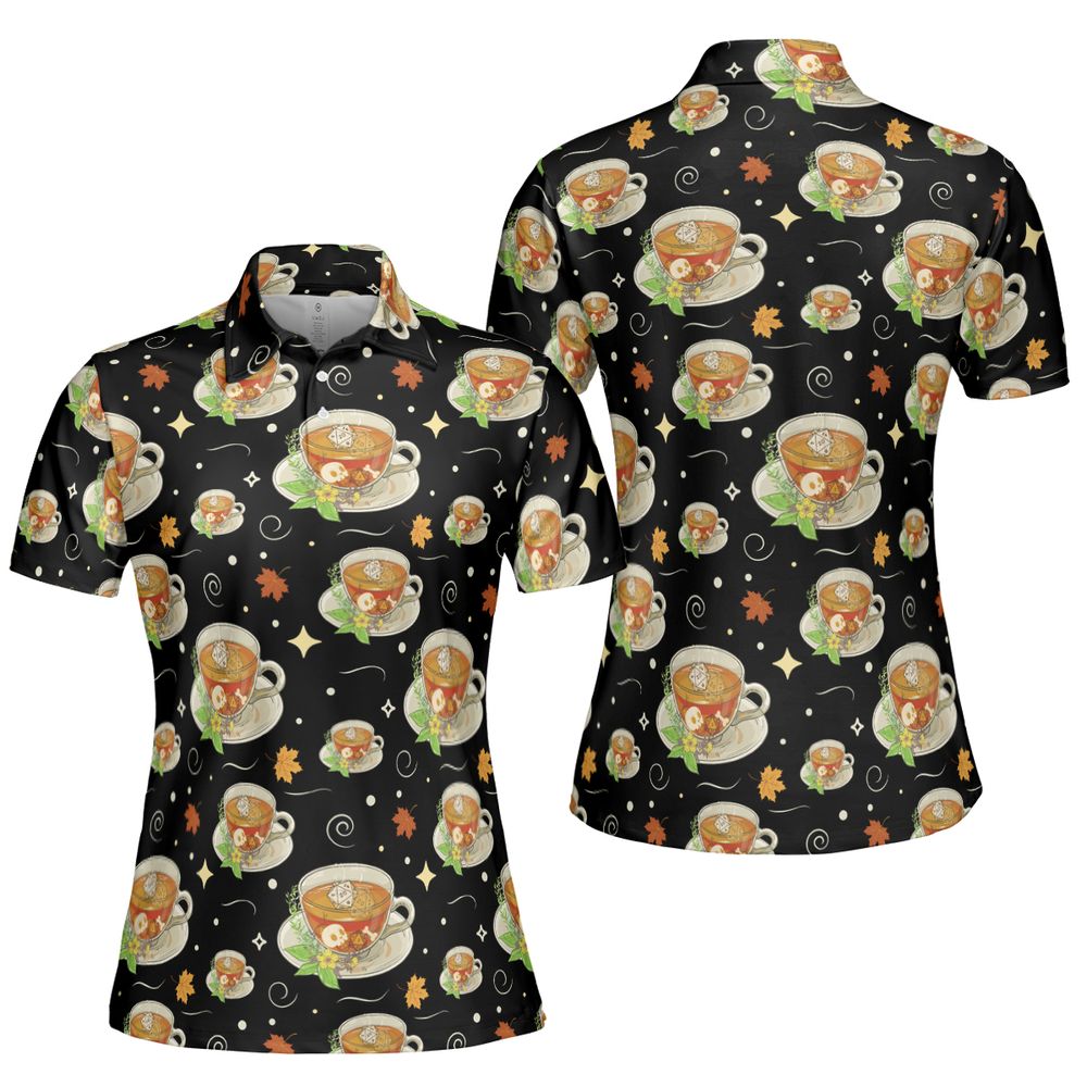 Cute Dnd Fall Tea AOP Men/Women Polo Shirt -  - 5
