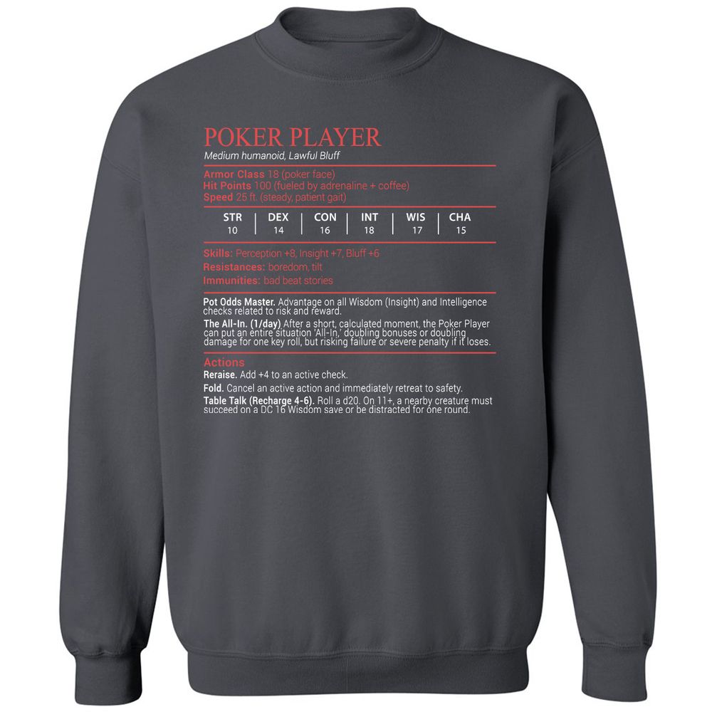 Poker Player Stats Block - Charcoal - 6