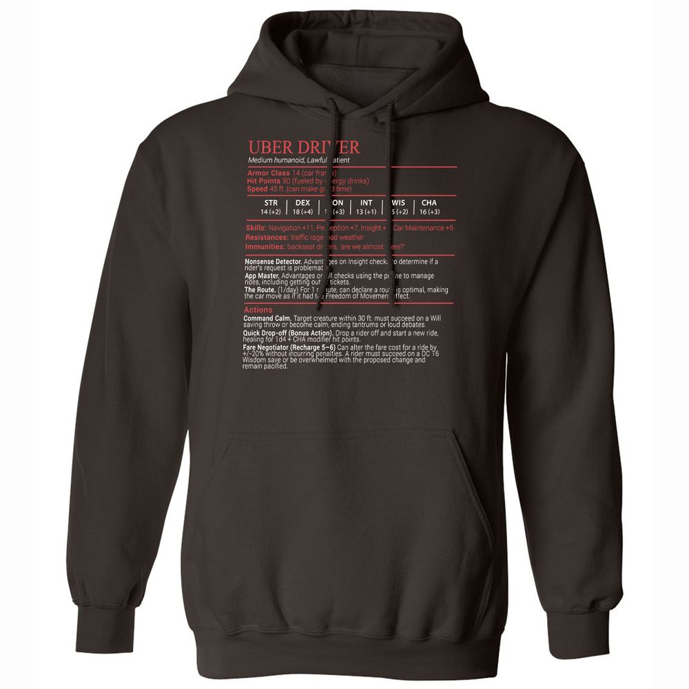 Uber Driver Stats Block Classic Unisex Hoodie - Dark Chocolate - 6
