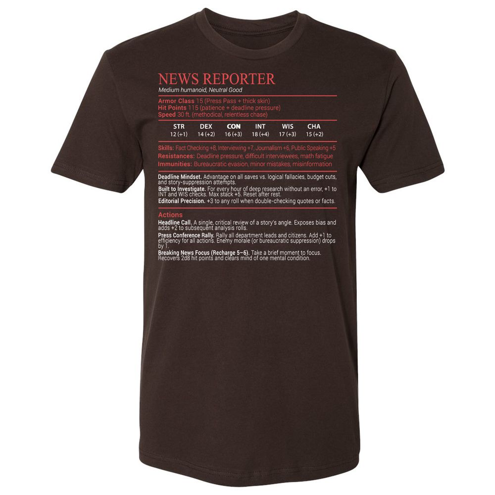 News Reporter Stats Block - Dark Chocolate - 6