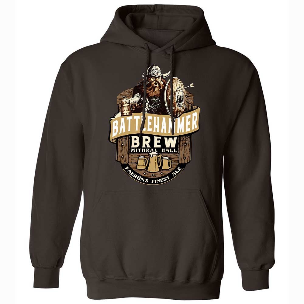 Battlehammer Brew Classic Unisex Hoodie - Dark Chocolate - 6