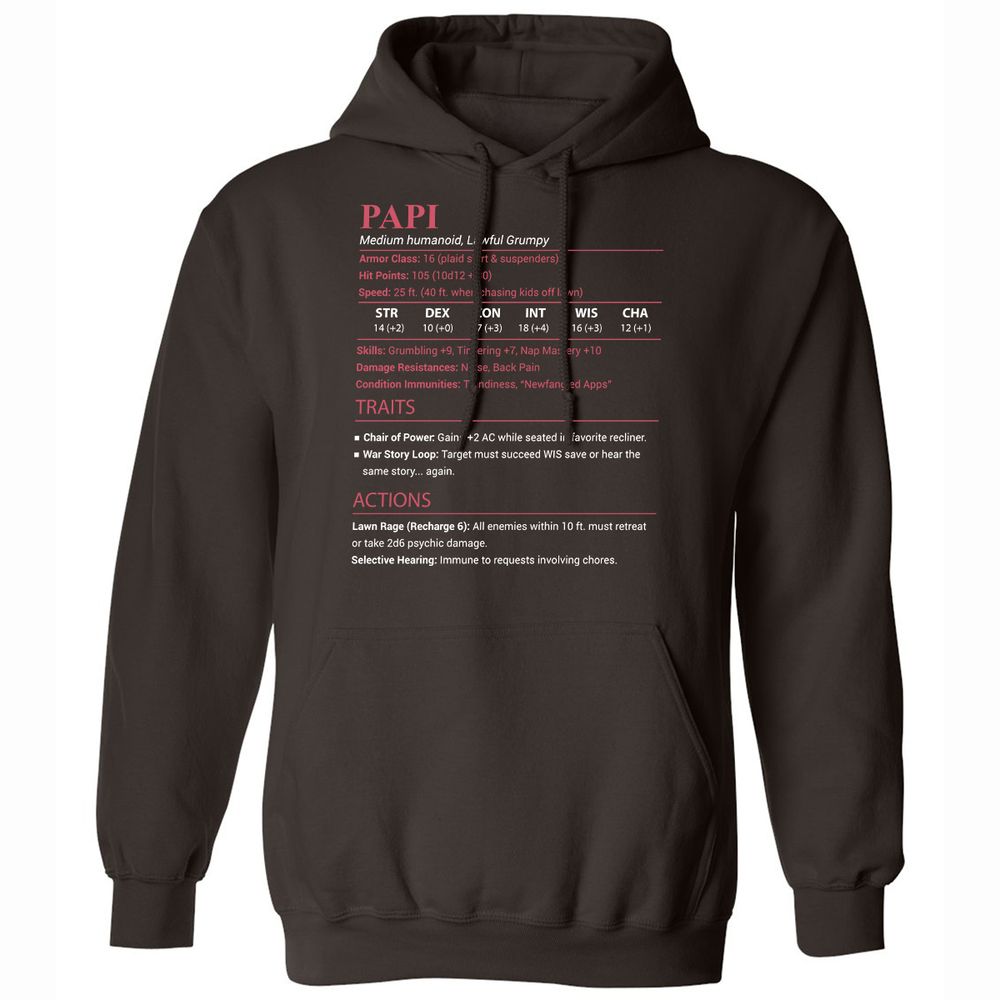 Papi Stats Classic Unisex Hoodie - Dark Chocolate - 6