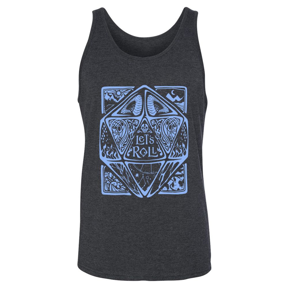 Let's Roll Unisex Jersey Tank - Dark Grey Heather - 6