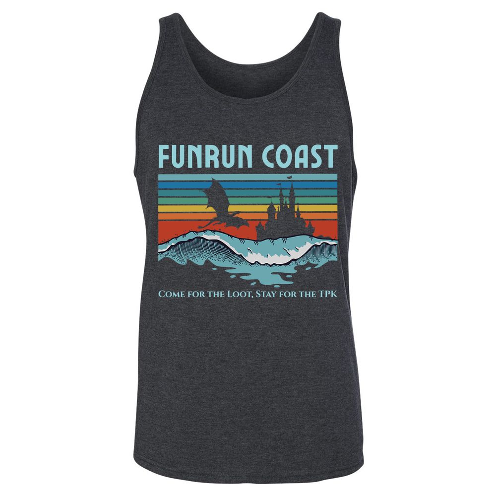 FUNRUN COAST Unisex Jersey Tank - Dark Grey Heather - 6