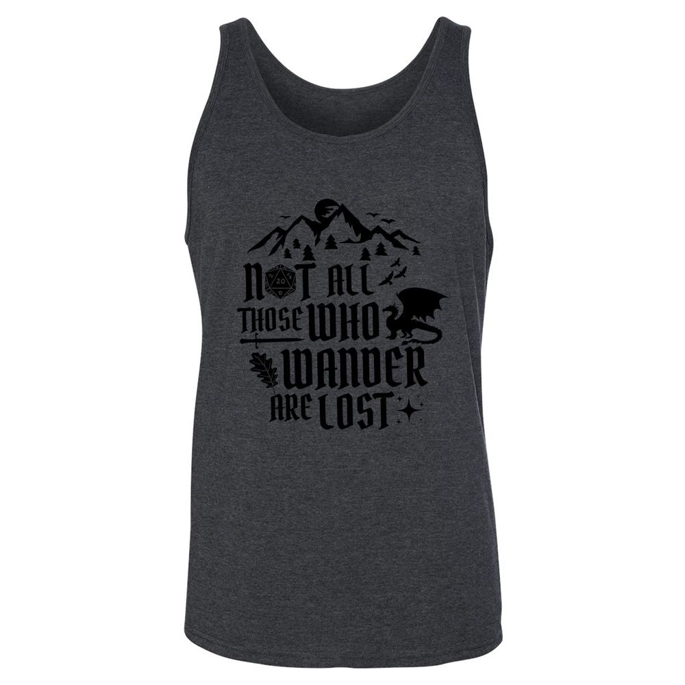 Not All Those Who Wander Are Lost Unisex Jersey Tank - Dark Grey Heather - 6