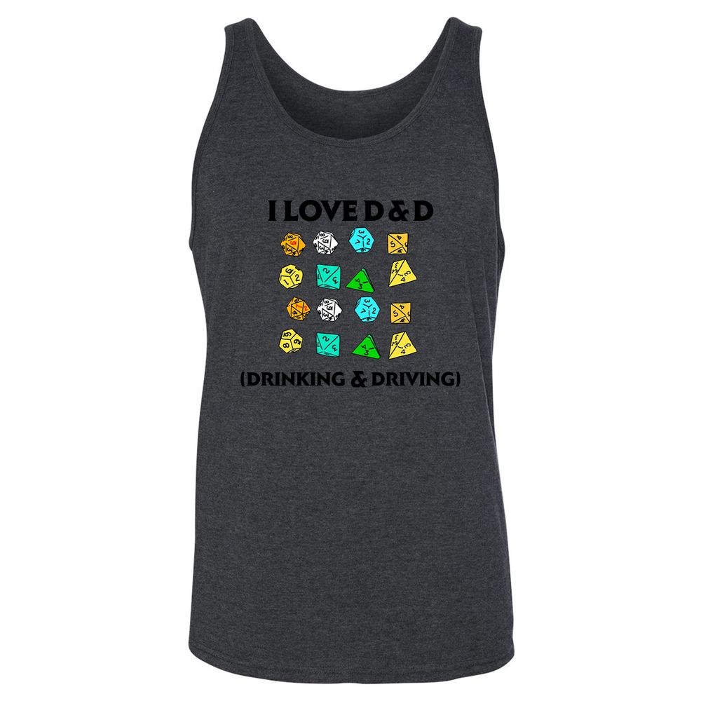 Drinking & Driving Unisex Jersey Tank - Dark Grey Heather - 6