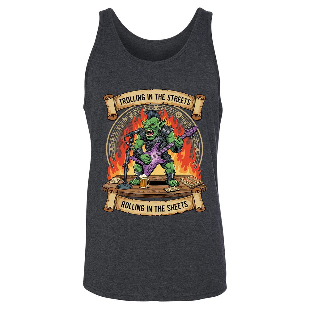 Trolling in the Streets Unisex Jersey Tank - Dark Grey Heather - 6