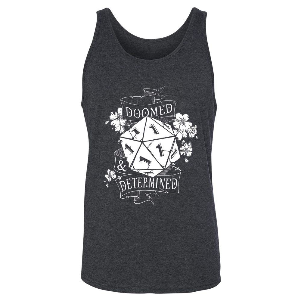 Doomed Determined Unisex Jersey Tank - Dark Grey Heather - 6