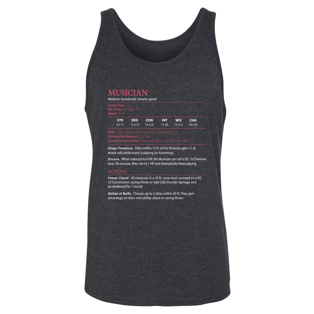 Musician Stats - Dark Grey Heather - 6