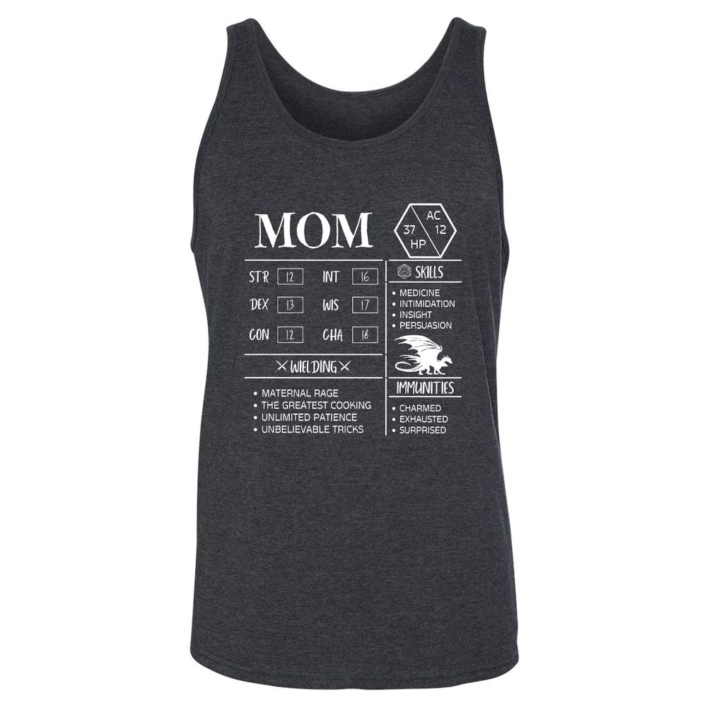 Mom Stats 2 Unisex Jersey Tank - Dark Grey Heather - 6