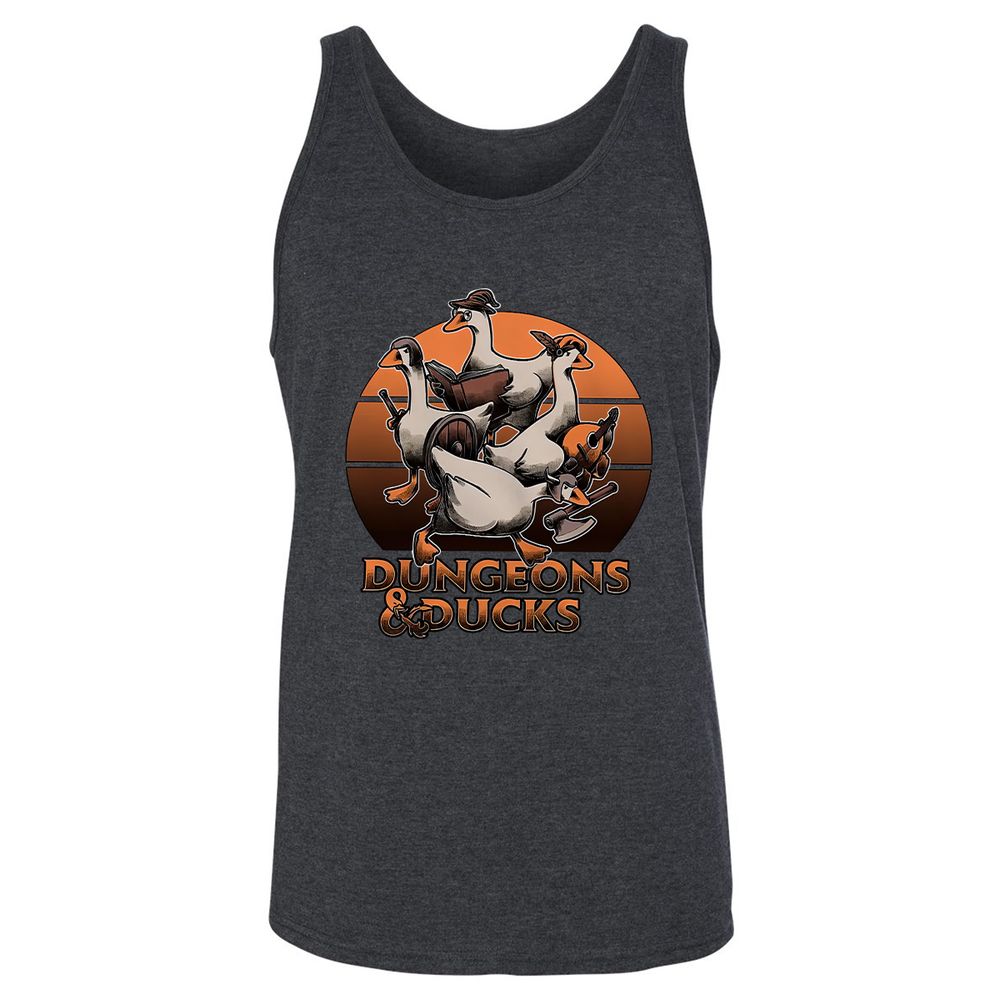 Dungeons And Ducks Unisex Jersey Tank - Dark Grey Heather - 6