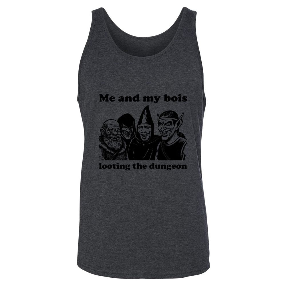 Me and my bois looting the dungeon Unisex Jersey Tank - Dark Grey Heather - 6
