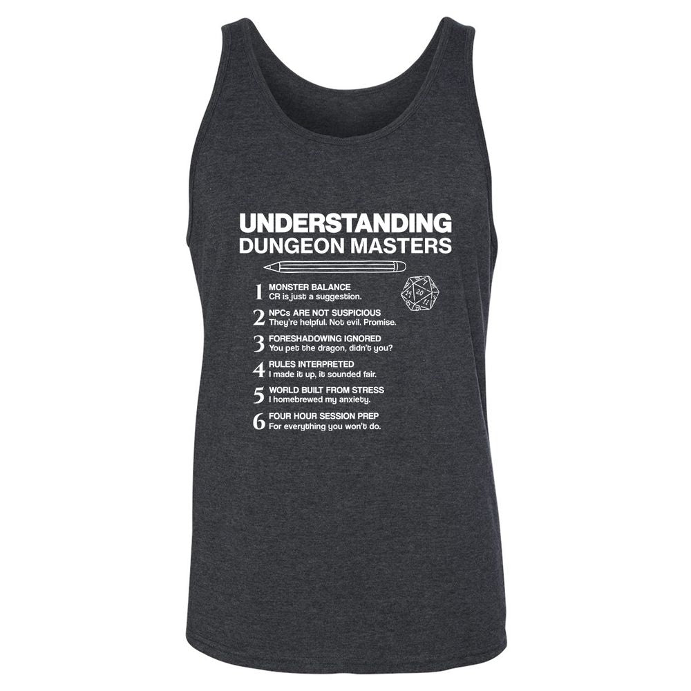 Understanding Dungeon Masters Unisex Jersey Tank - Dark Grey Heather - 6
