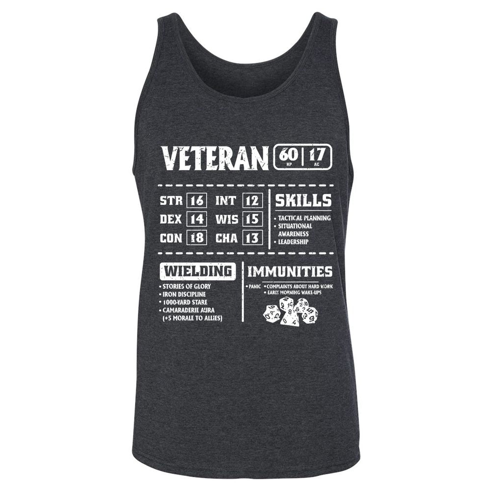 Veteran New Ver. Unisex Jersey Tank - Dark Grey Heather - 6