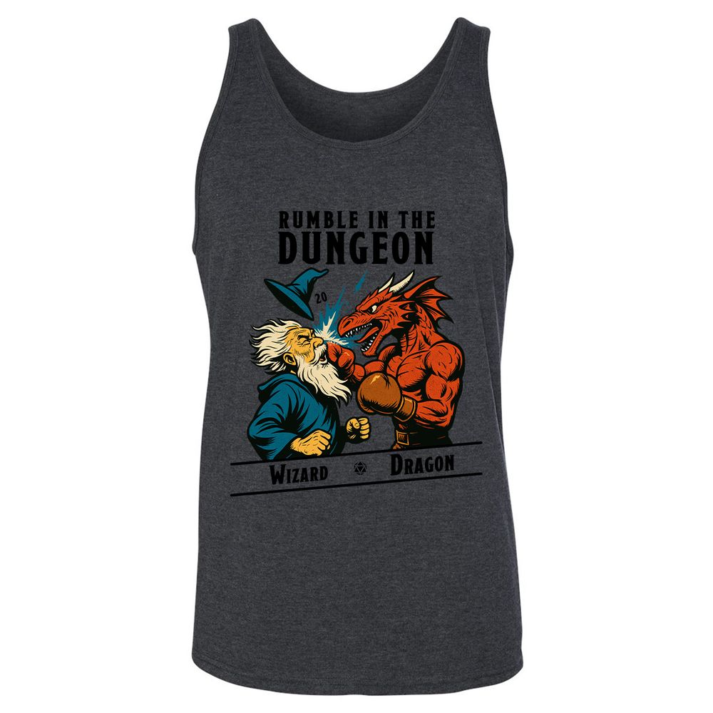 Rumble in the Dungeon Unisex Jersey Tank - Dark Grey Heather - 6