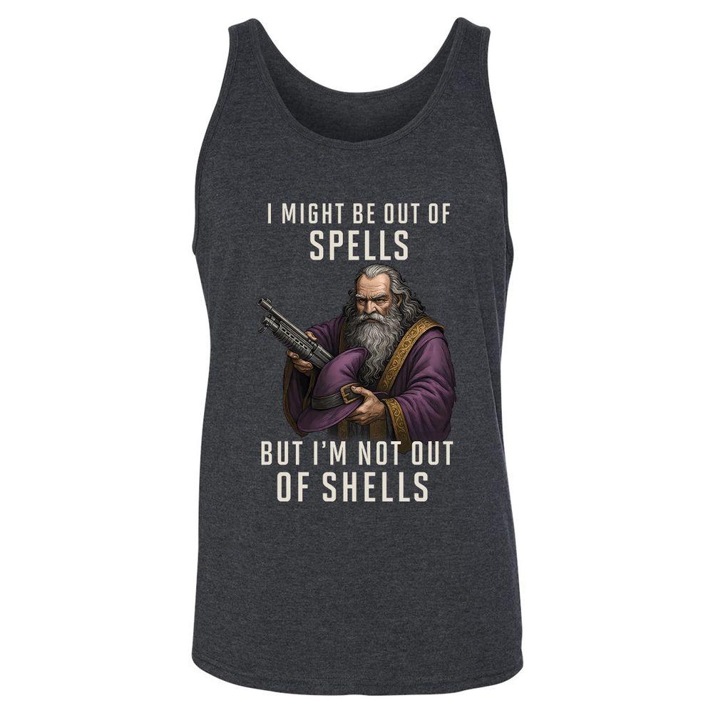 Not Out Of Shells Unisex Jersey Tank - Dark Grey Heather - 6