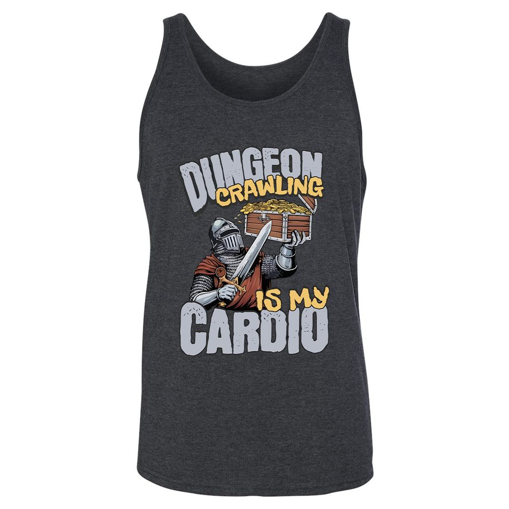 Dungeon Crawling Is My Cardio Unisex Jersey Tank - Dark Grey Heather - 6