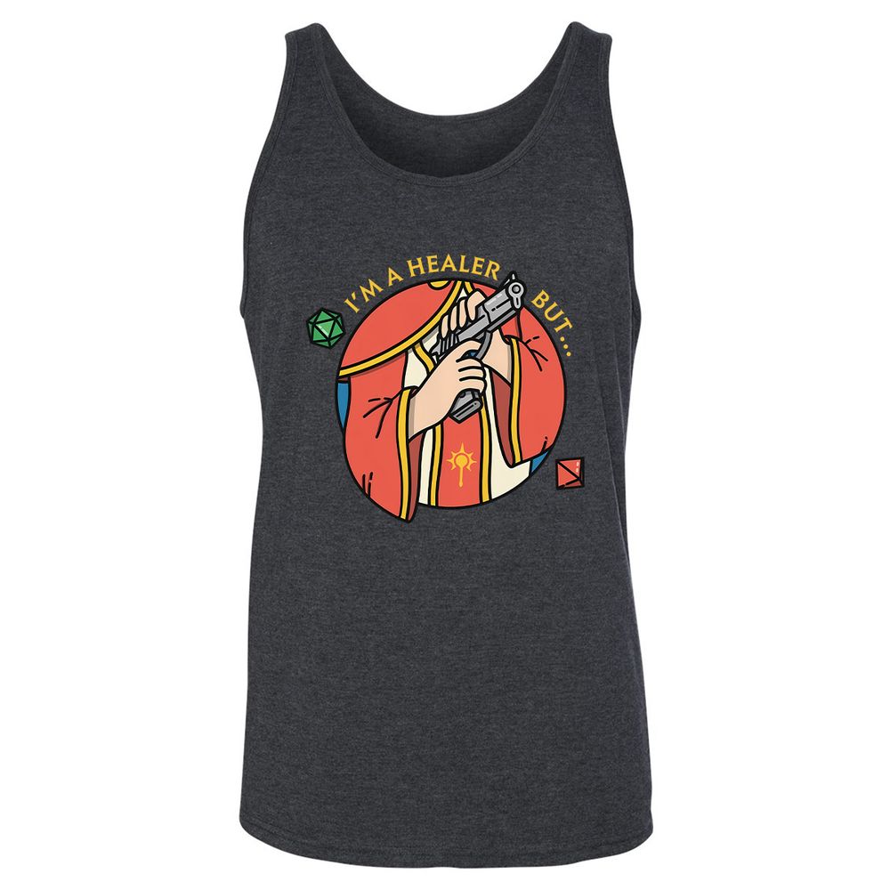 I'm A Healer But Unisex Jersey Tank - Dark Grey Heather - 6