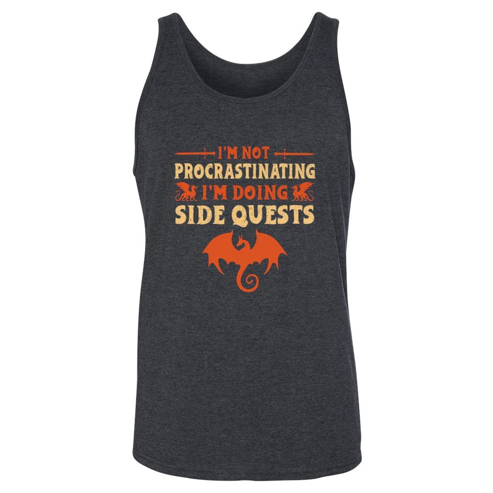 I'm Doing Side Quests Unisex Jersey Tank - Dark Grey Heather - 6