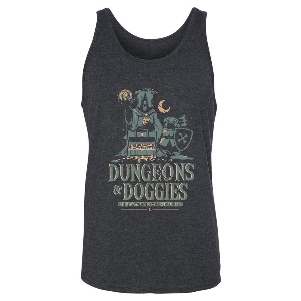 Dungeons & Doggies Unisex Jersey Tank - Dark Grey Heather - 6