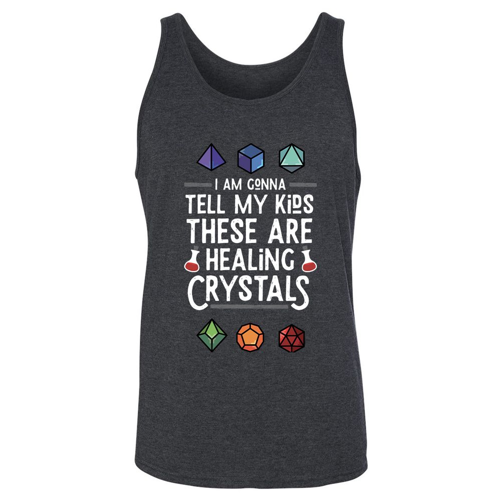 Healing Crystals Unisex Jersey Tank - Dark Grey Heather - 6