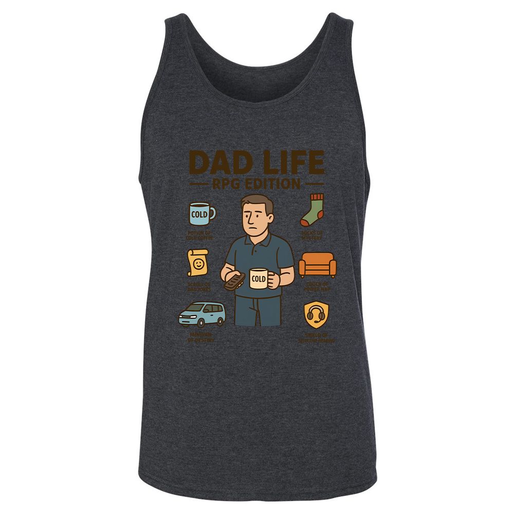 Dad Life RPG Edition Unisex Jersey Tank - Dark Grey Heather - 6