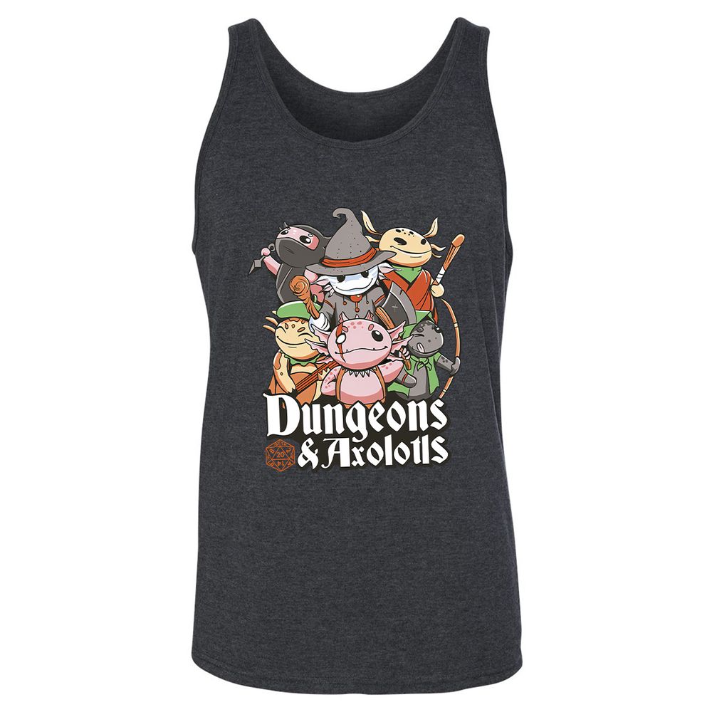 Dungeons And Axolotls Unisex Jersey Tank - Dark Grey Heather - 6