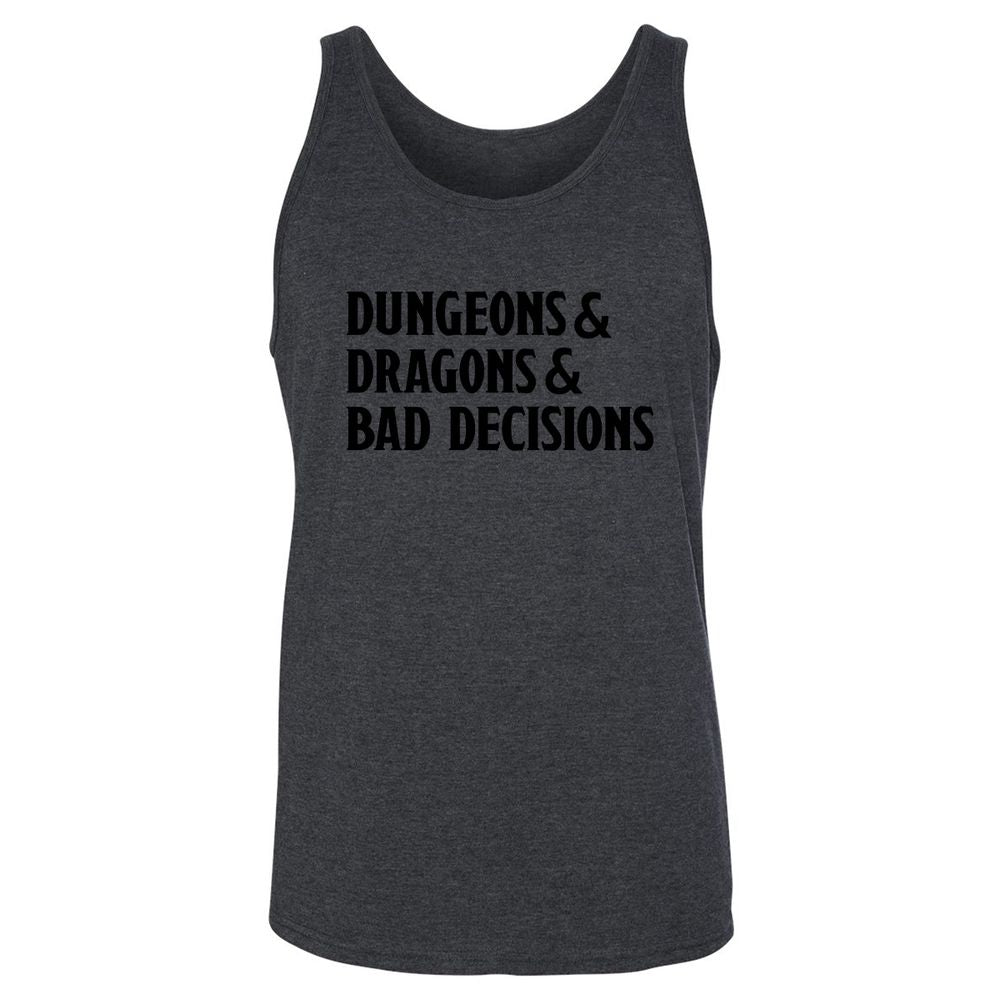 Bad Decisions Unisex Jersey Tank - Dark Grey Heather - 6