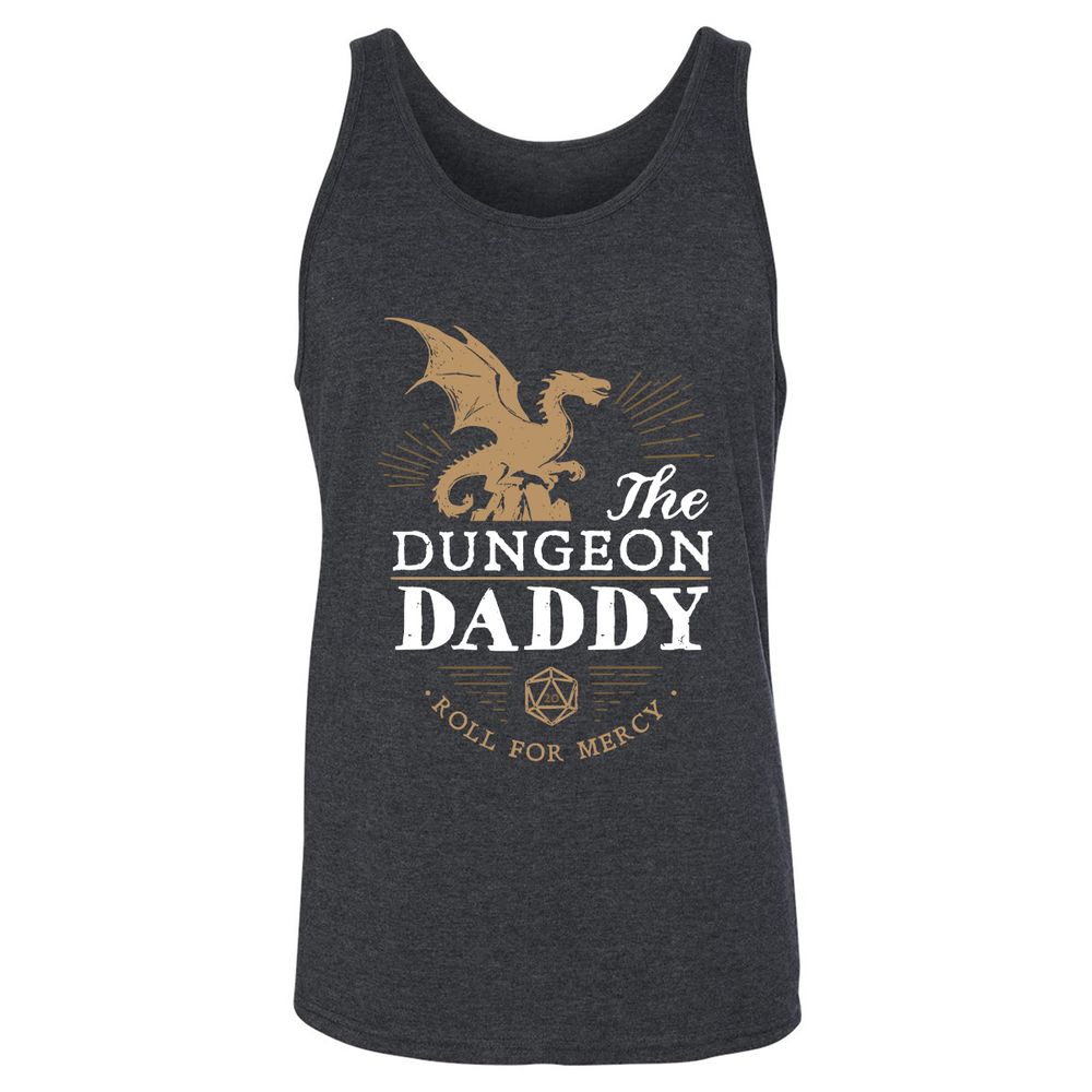 Dungeon Daddy Roll For Mercy Unisex Jersey Tank - Dark Grey Heather - 6