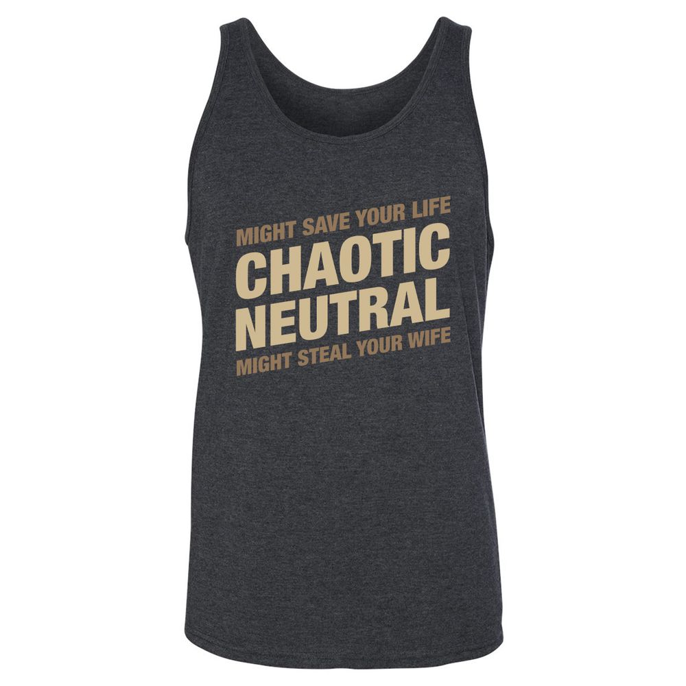 Might Save Your Life Might Steal Your Wife Unisex Jersey Tank - Dark Grey Heather - 6