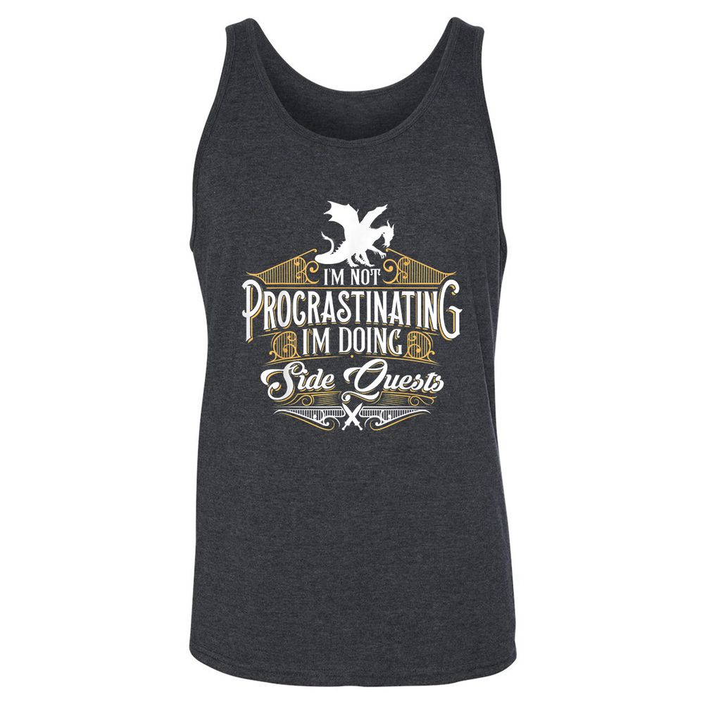 I'm Doing Side Quests Unisex Jersey Tank - Dark Grey Heather - 6