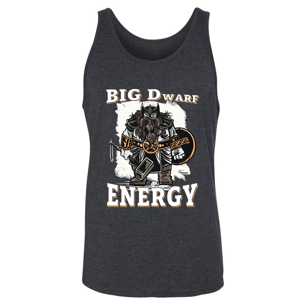 Big Dwarf Energy Unisex Jersey Tank - Dark Grey Heather - 6