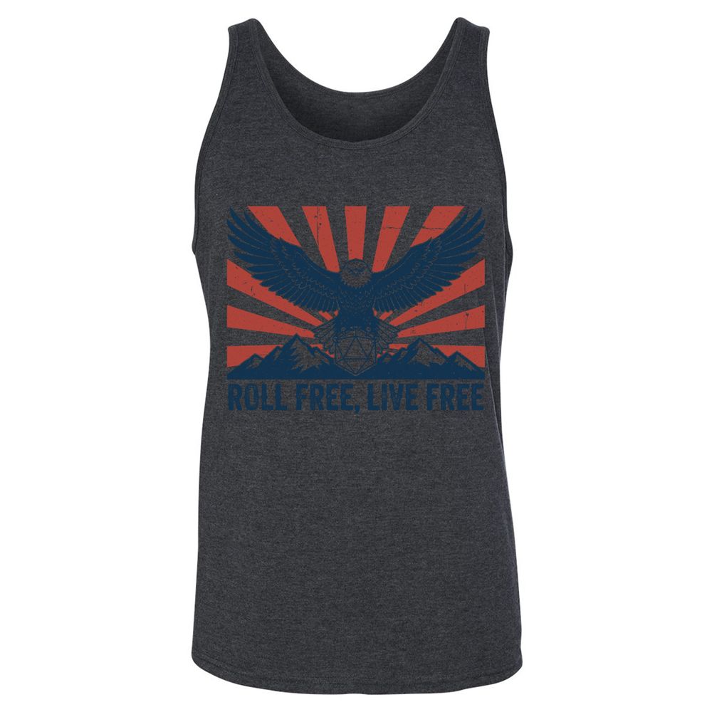 Roll Free, Live Free Unisex Jersey Tank - Dark Grey Heather - 6