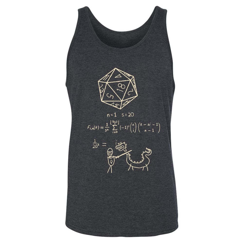 Science Of20 Sided Dice Unisex Jersey Tank - Dark Grey Heather - 6