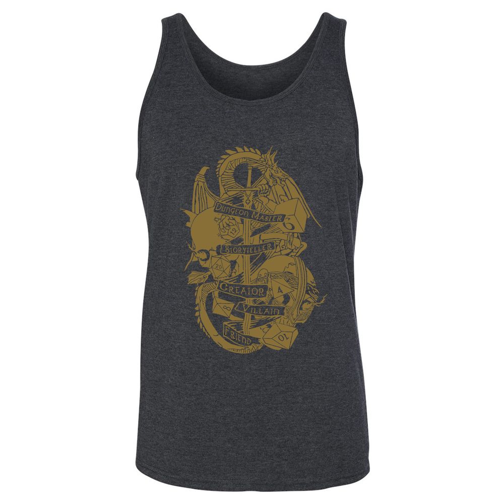 Dungeon Master Dragon Unisex Jersey Tank - Dark Grey Heather - 6